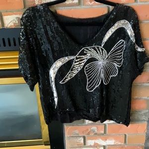 Vintage sequin top L